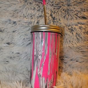 Custom "Dirty Pour" glass tumbler